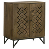 Orleans Furniture - Coaster - Zaria 2-door Wood Trellis Accent Storage Cabinet Brown - 950391